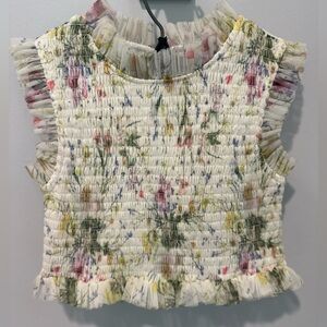 Gingersnap Girls Printed Smocked Top - Size 6